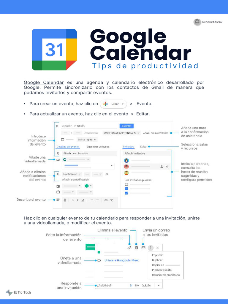Tips de Productividad en Google Calendar | PDF | Software de la ...