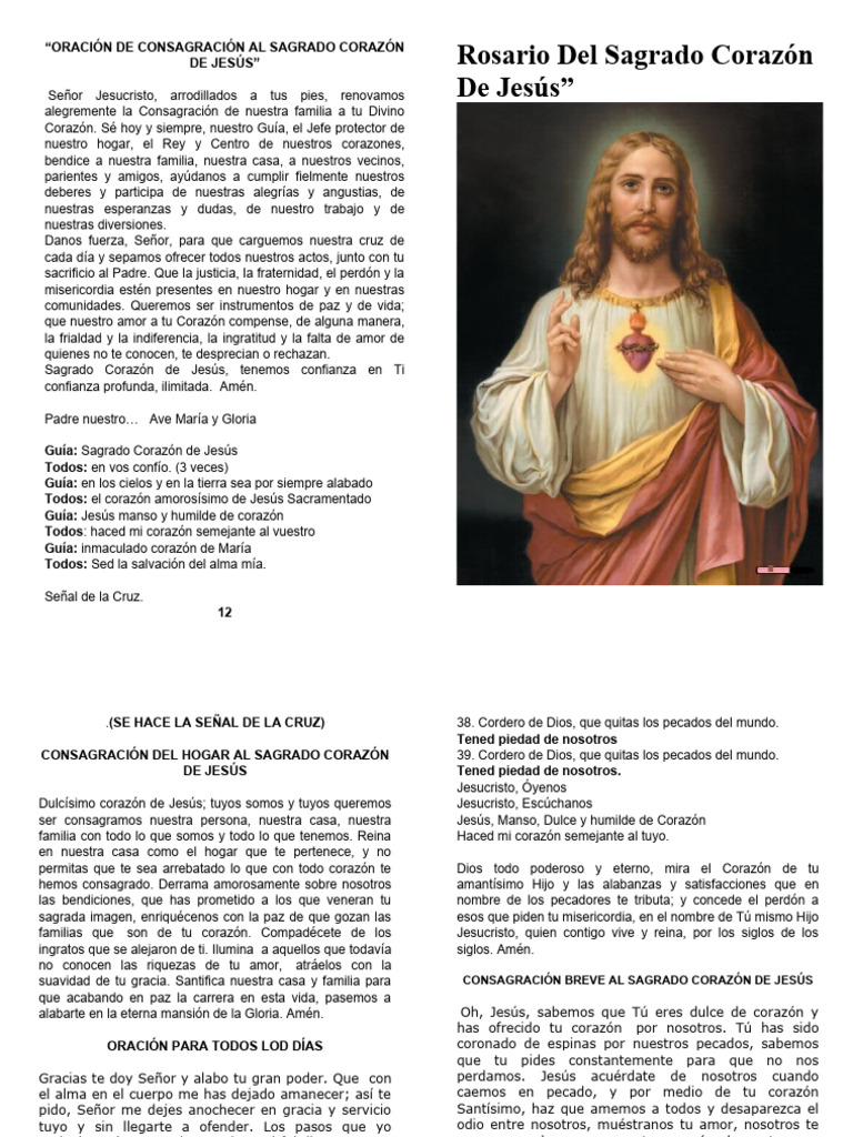 Rosario Al Sagrado Corazón de Jesús (Completo Lbrito) | PDF | Cristo ...