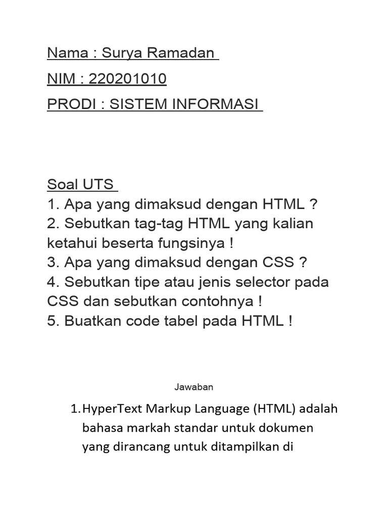 Panduan HTML dan CSS untuk Pemula | PDF
