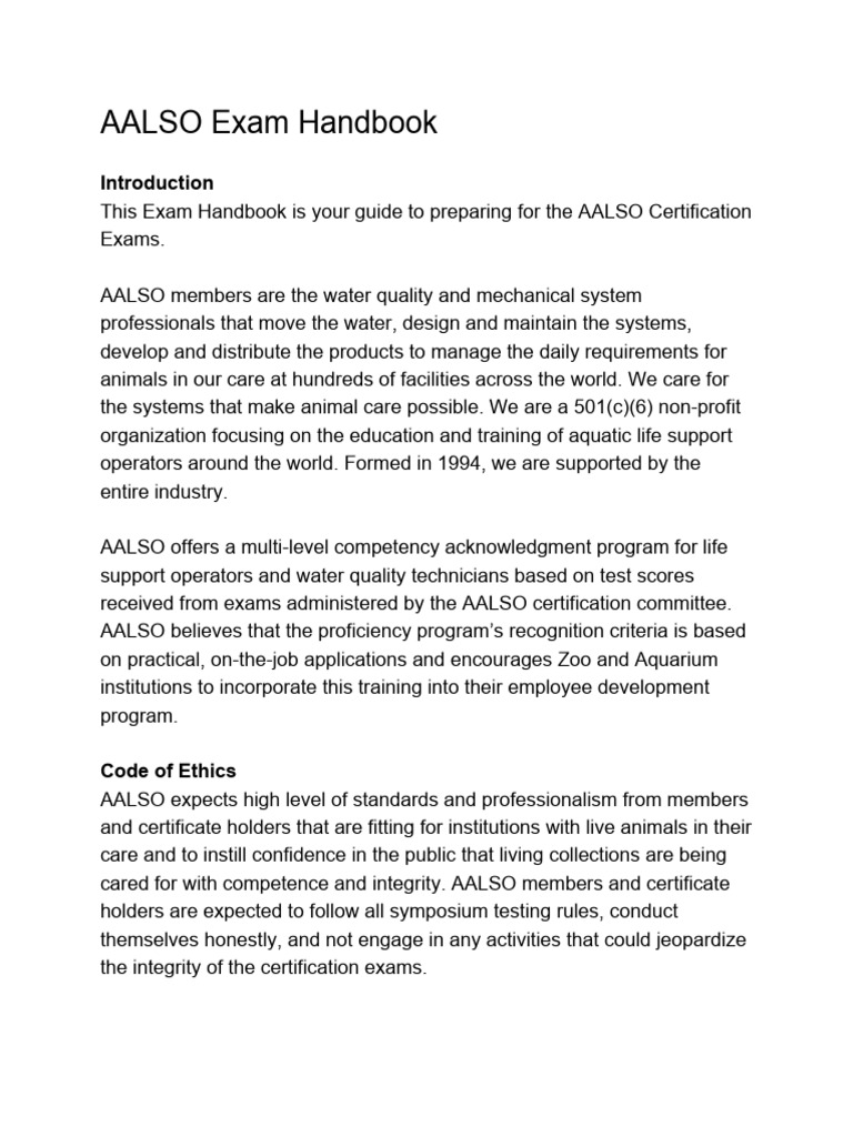 AALSO Certification Exam Handbook | PDF | Ammonia | Pump