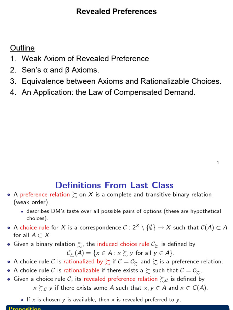 Understanding Revealed Preferences and WARP | PDF | Mathematical Logic ...