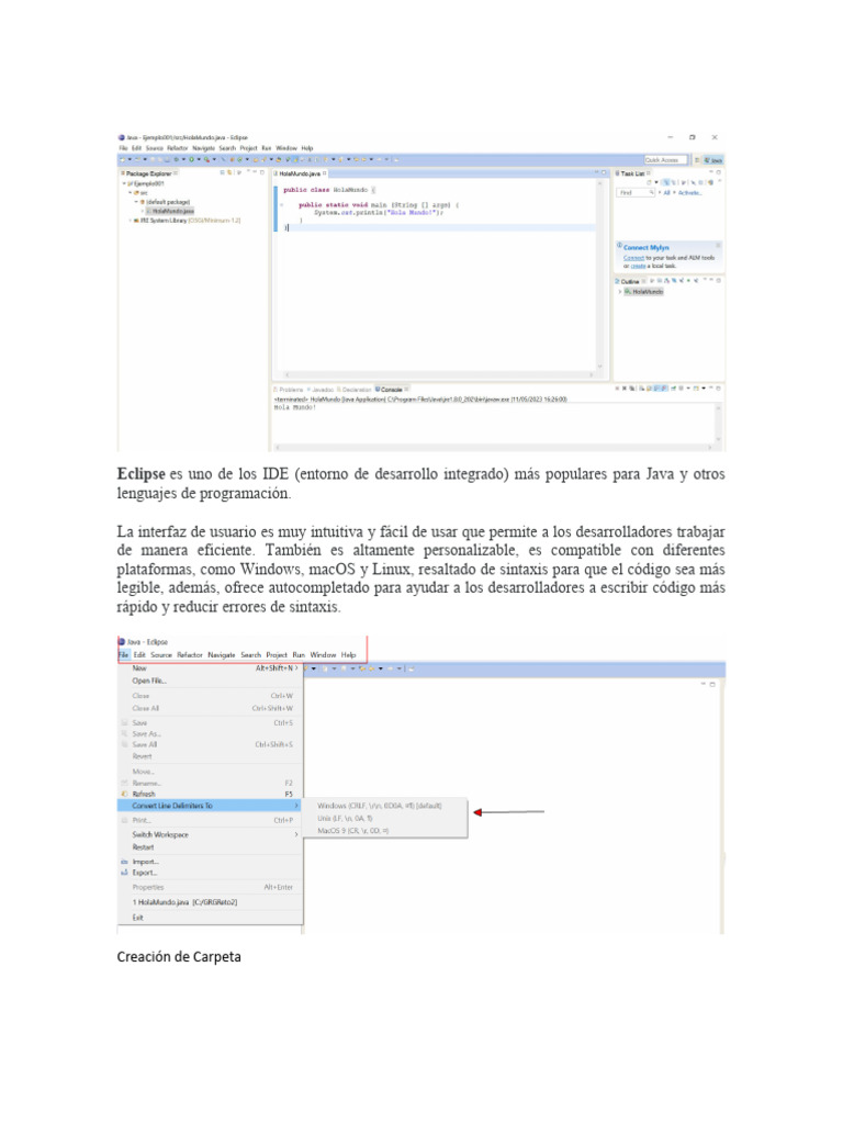 Fundamentos de Programación en Eclipse | PDF | Arte | Informática