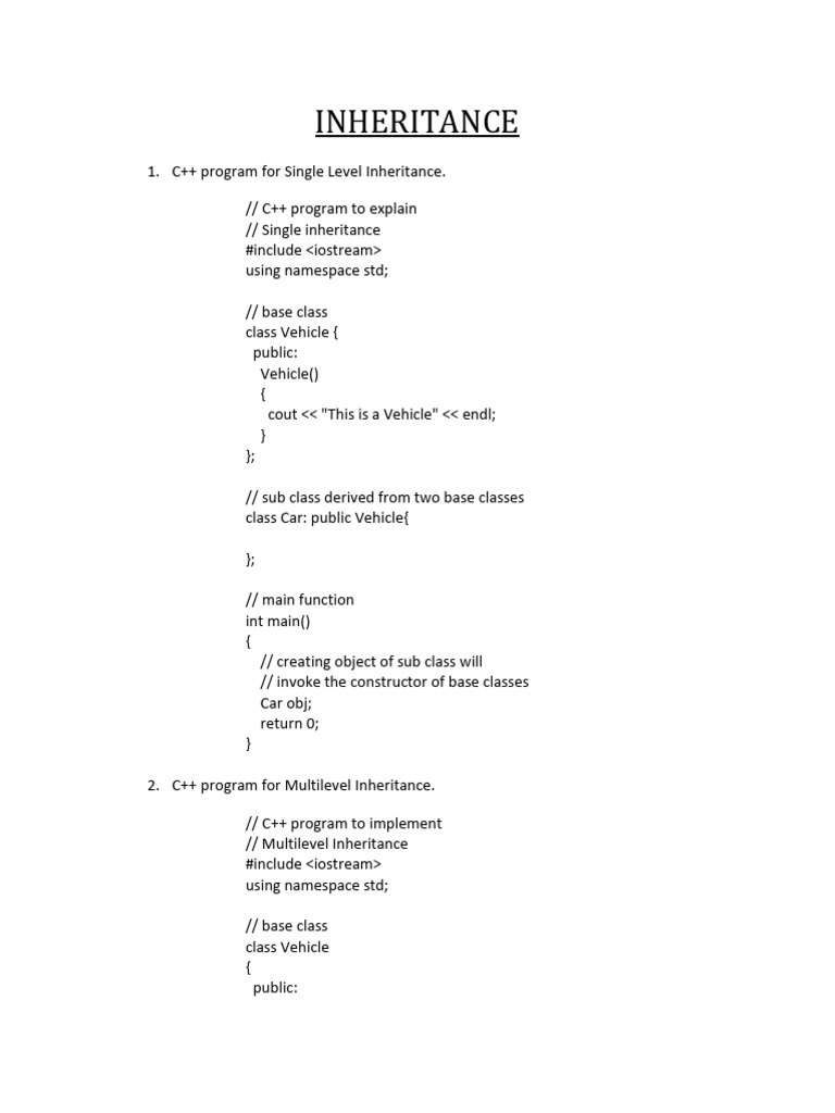 Inheritance Concept | PDF | Computing | Computer Programming