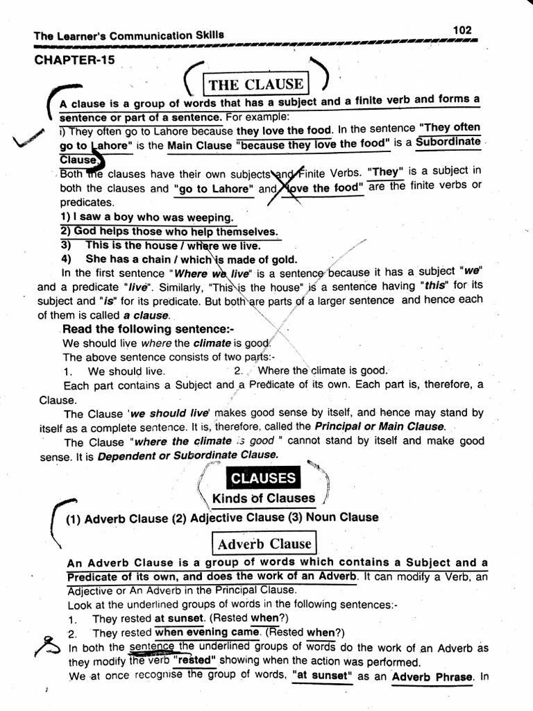 Explain Clause And Its Types