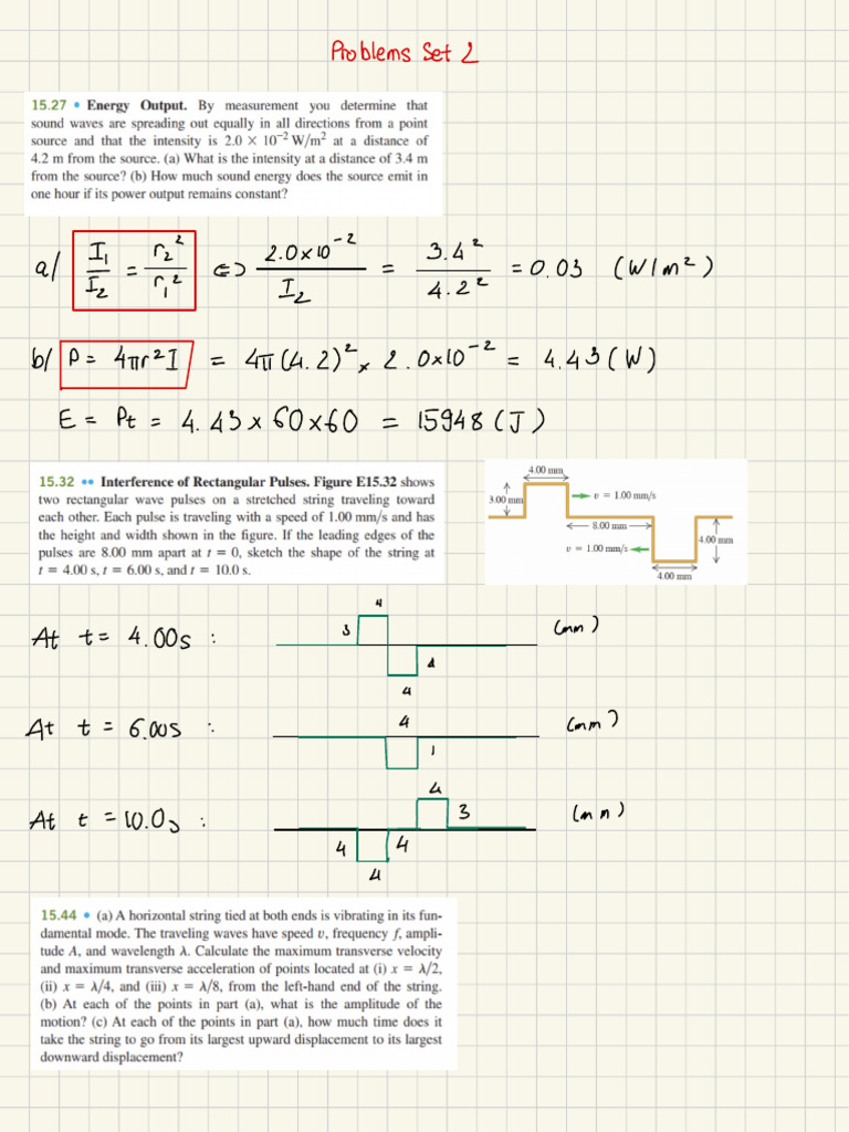 Problems Set 2 | PDF | Waves | Oscillation