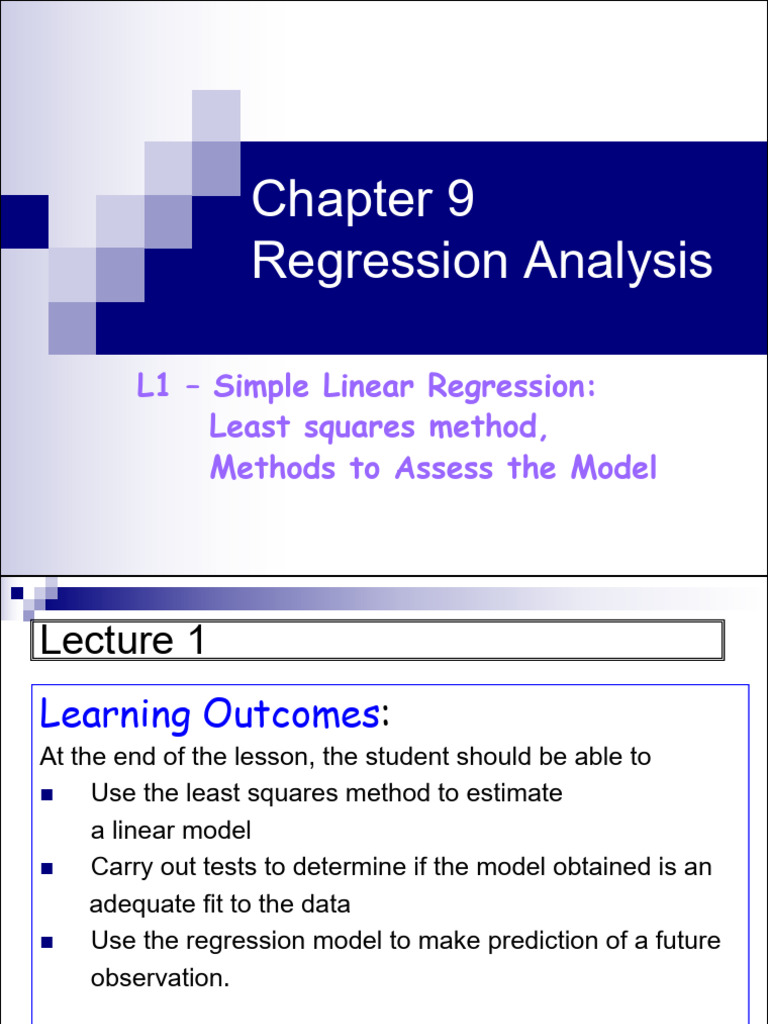 Simple Linear Regression Analysis Guide | PDF | Errors And Residuals ...