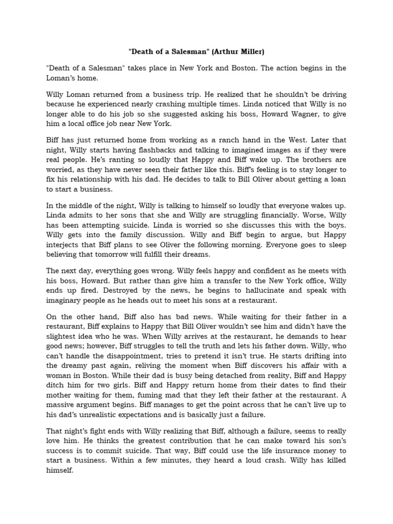 Death-of-a-Salesman-Summary | PDF
