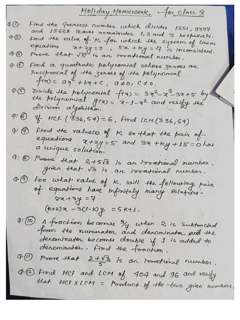 Maths HHW | PDF
