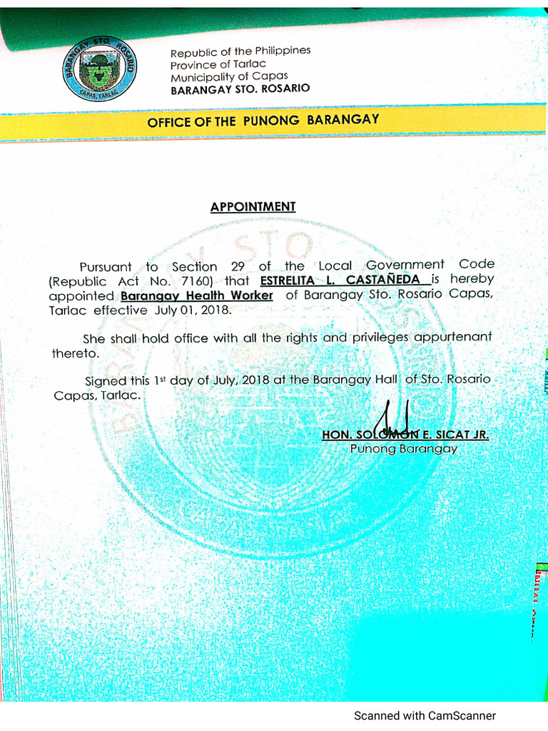 Appointment of BHW | PDF