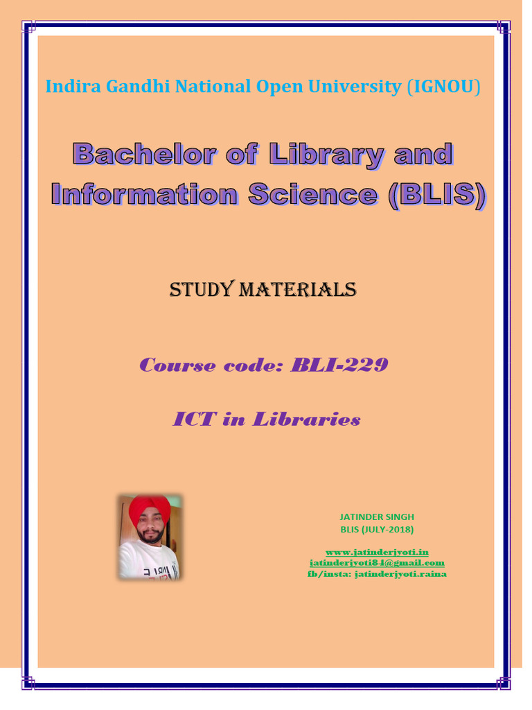 Ict In Library Science Ignou Pdf Libraries World Wide Web
