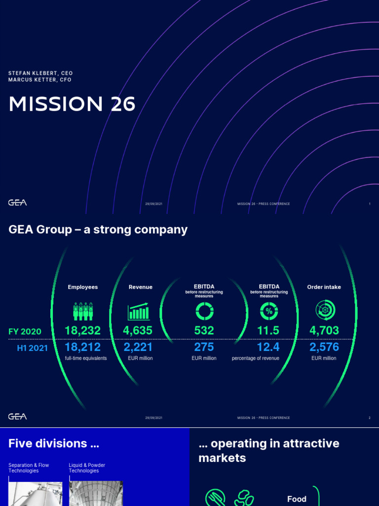 GEA Group's Mission 26 Press Conference Insights | PDF | Economies