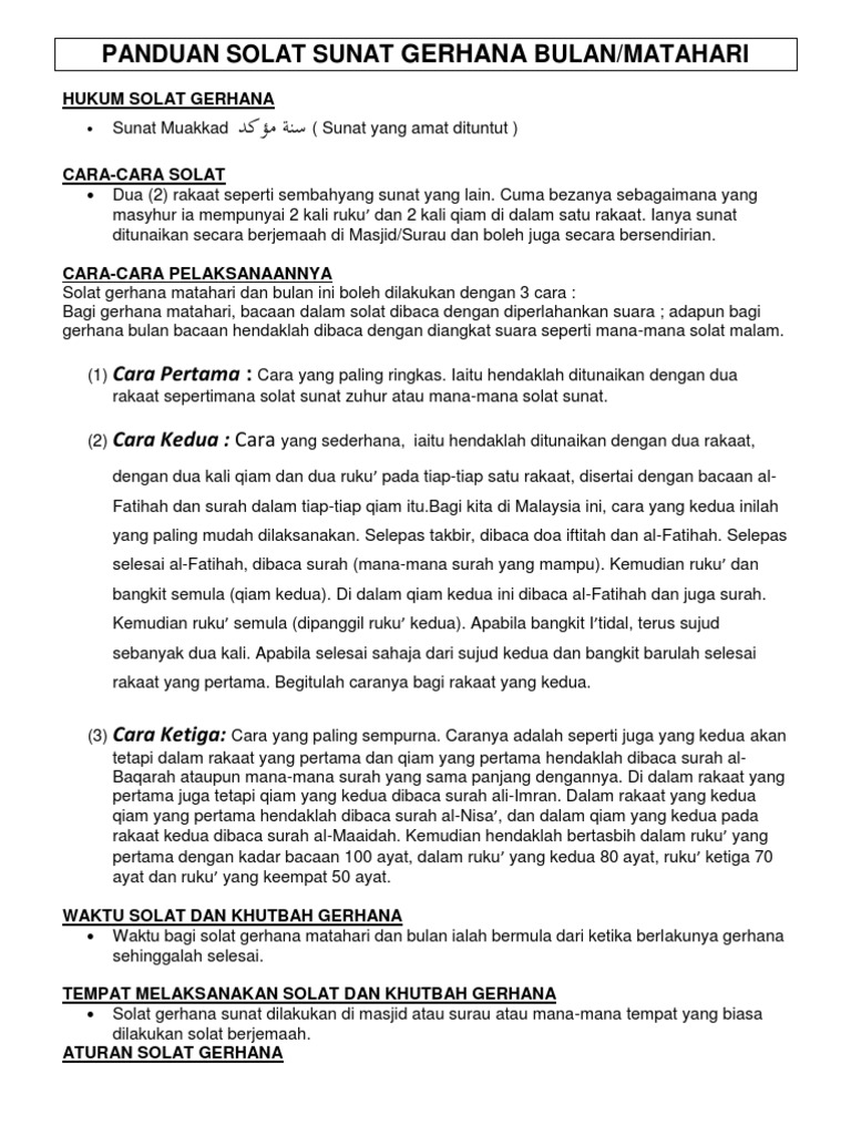 Panduan Solat Sunat Gerhana Bulan Pdf