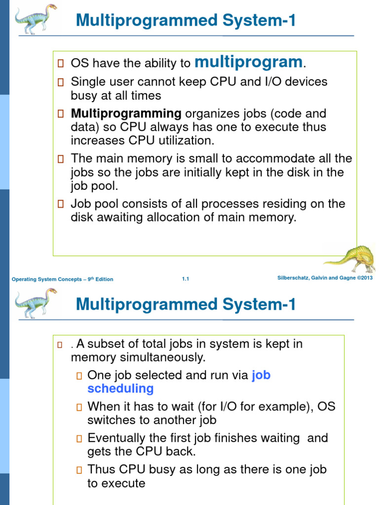 Multiprogrammed System-1 Multiprogram: Multiprogramming Organizes Jobs ...