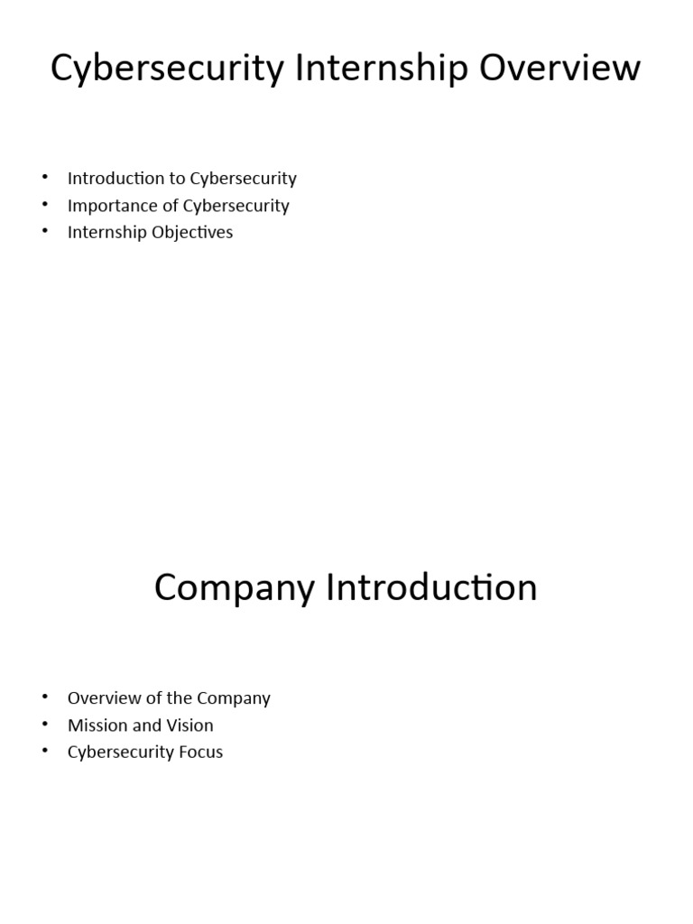 Cybersecurity Internship Guide | PDF