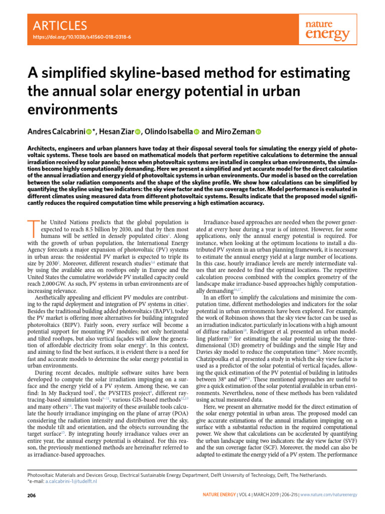 A Simplified Skyline-Based Method For Estimating The Annual Solar ...