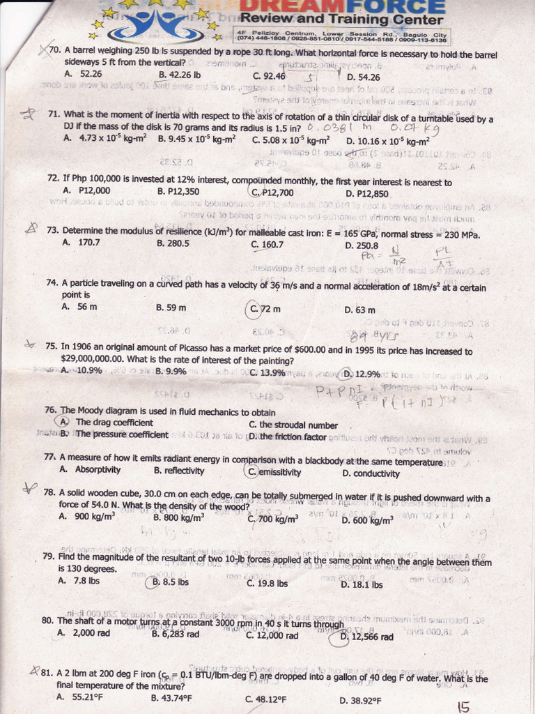Physics Problem Set and Solutions | PDF