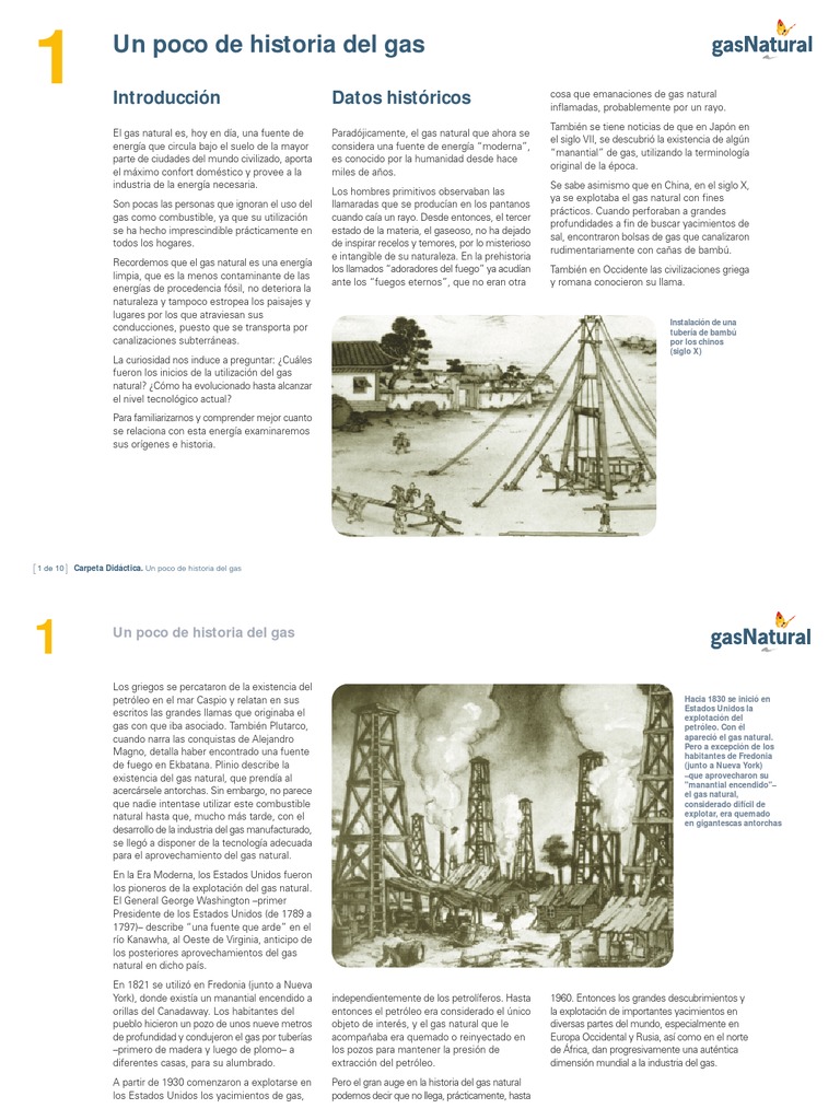 01 - Un Poco de Historia Del Gas | PDF | Gas natural licuado | Gases