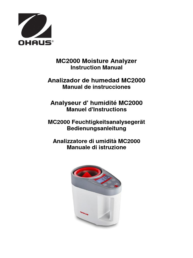 MC2000 Moisture Analyzer Manual | PDF | Measurement | Calibration