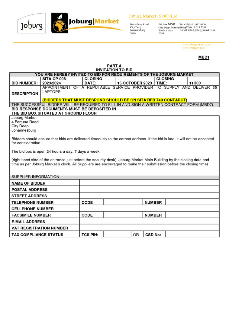 Tender Document 35 Laptops | PDF | Business