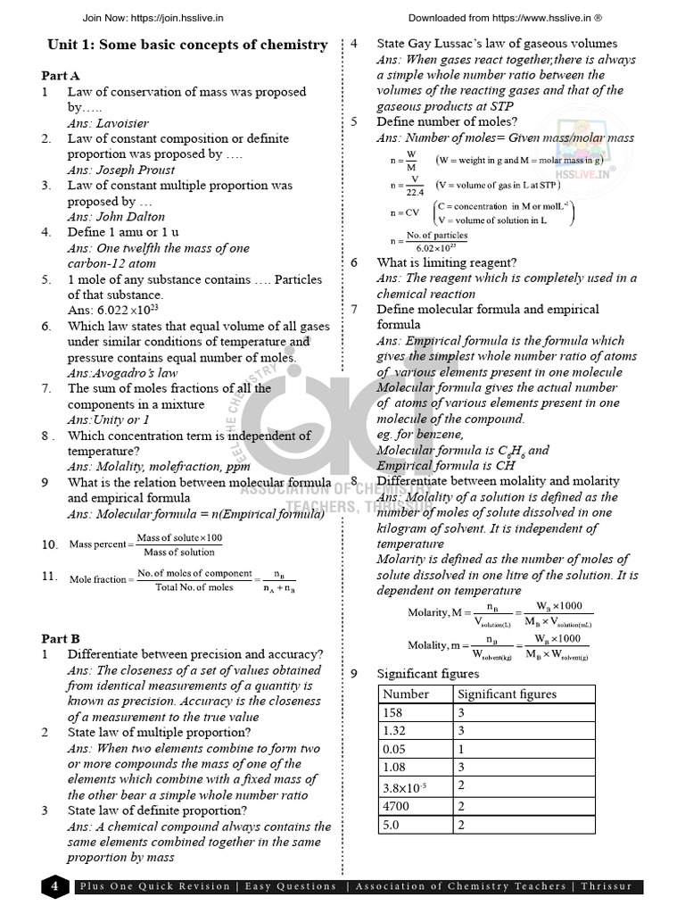 Hsslive xi chem quick notes act thrissur pdf chemical bond molecules