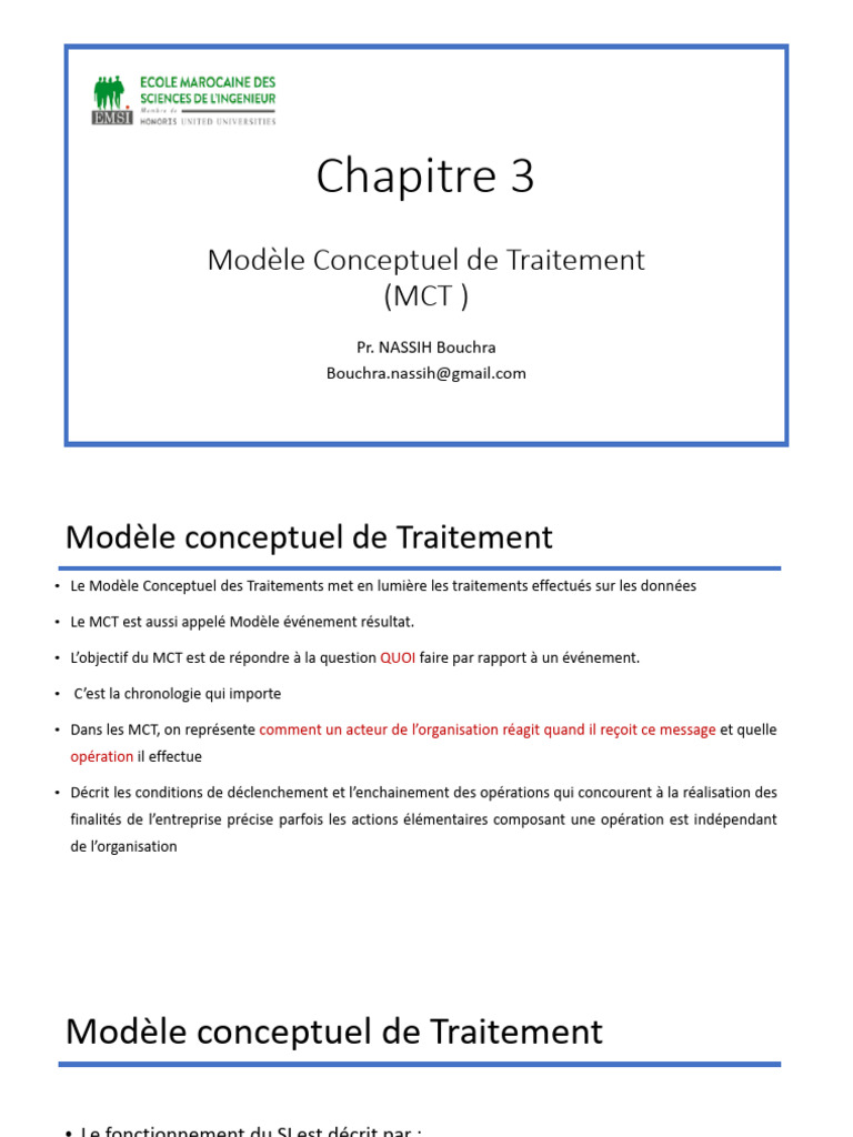 Modèle Conceptuel de Traitement (MCT) | PDF | Facture | Informations