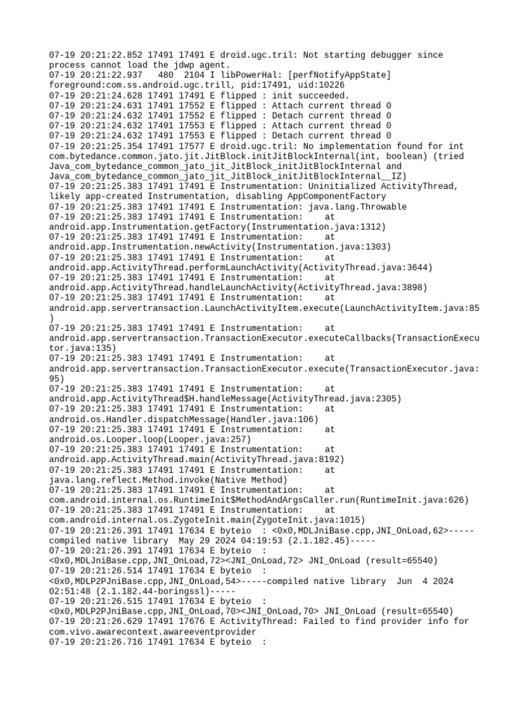 Debugging Errors in Android App Logs | PDF | Operating System ...