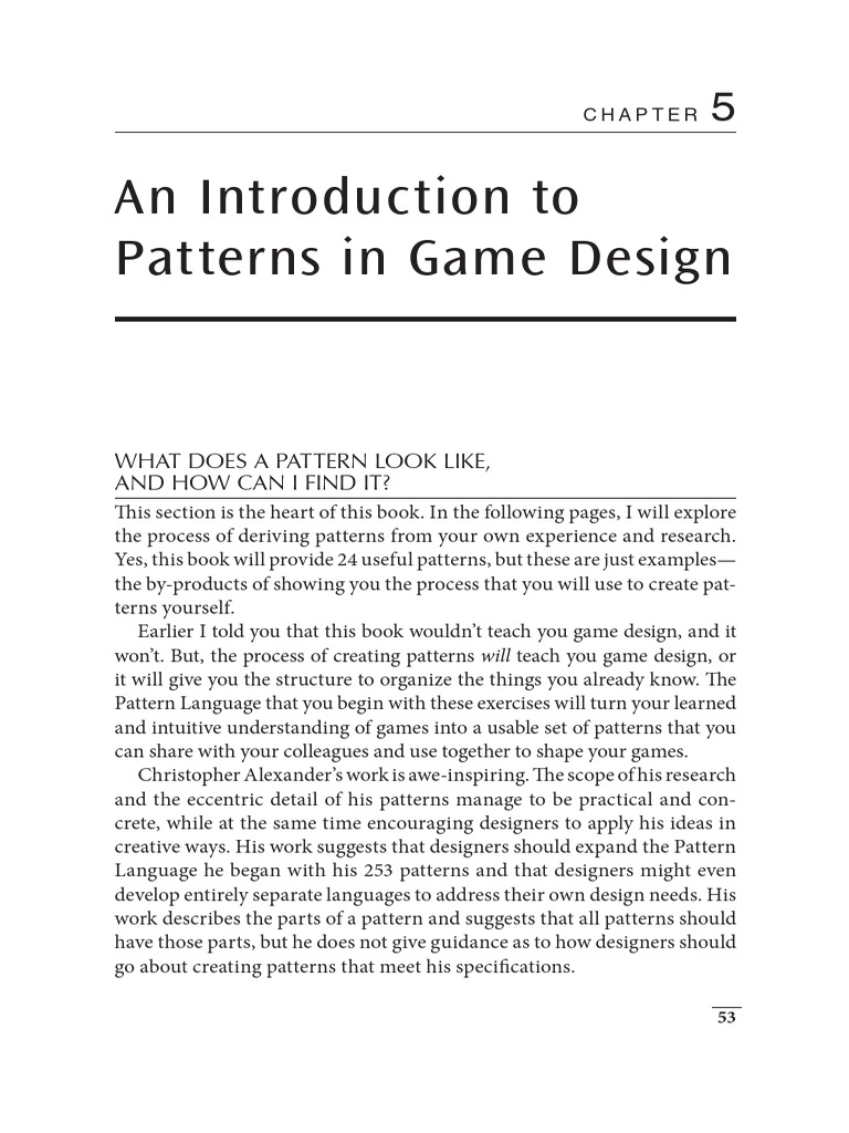 Pattern Language For Game Design Kopia | PDF | Experience | Design