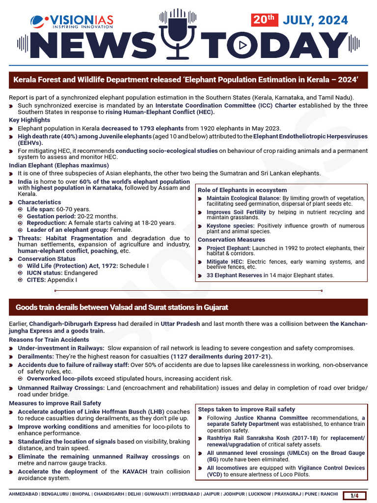 VisionIAS Daily Current Affairs 20 July 2024 | PDF | Illegal Drug Trade ...