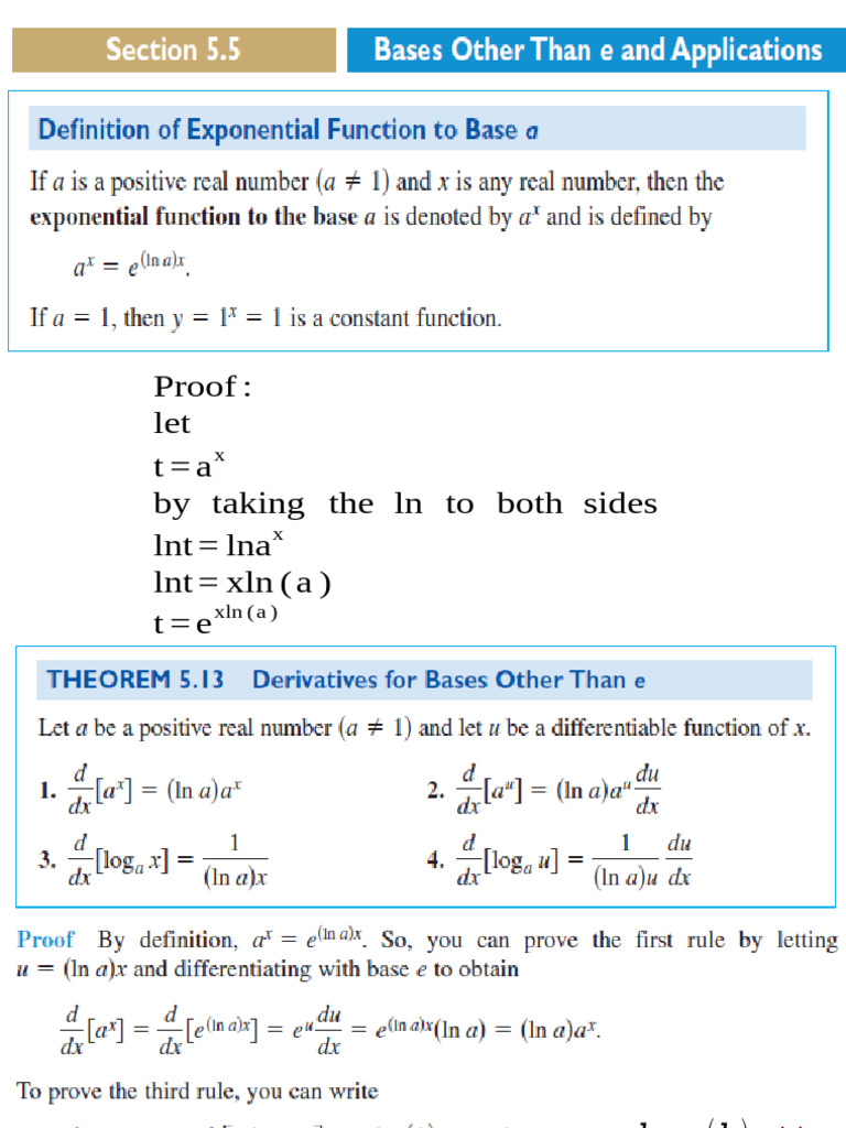 Exe 5.5 The Bases Other Than e | PDF