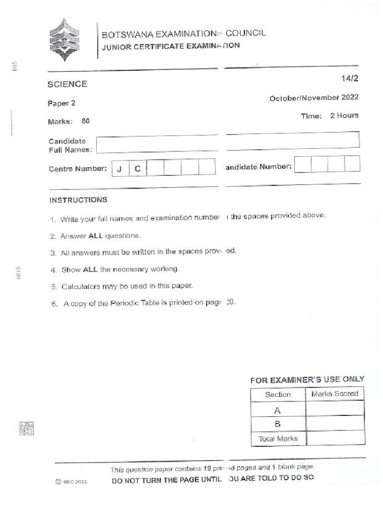 Science Jce 2022 | PDF