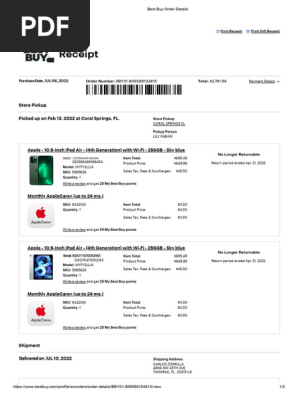 578295774 Best Buy Order Details Apple