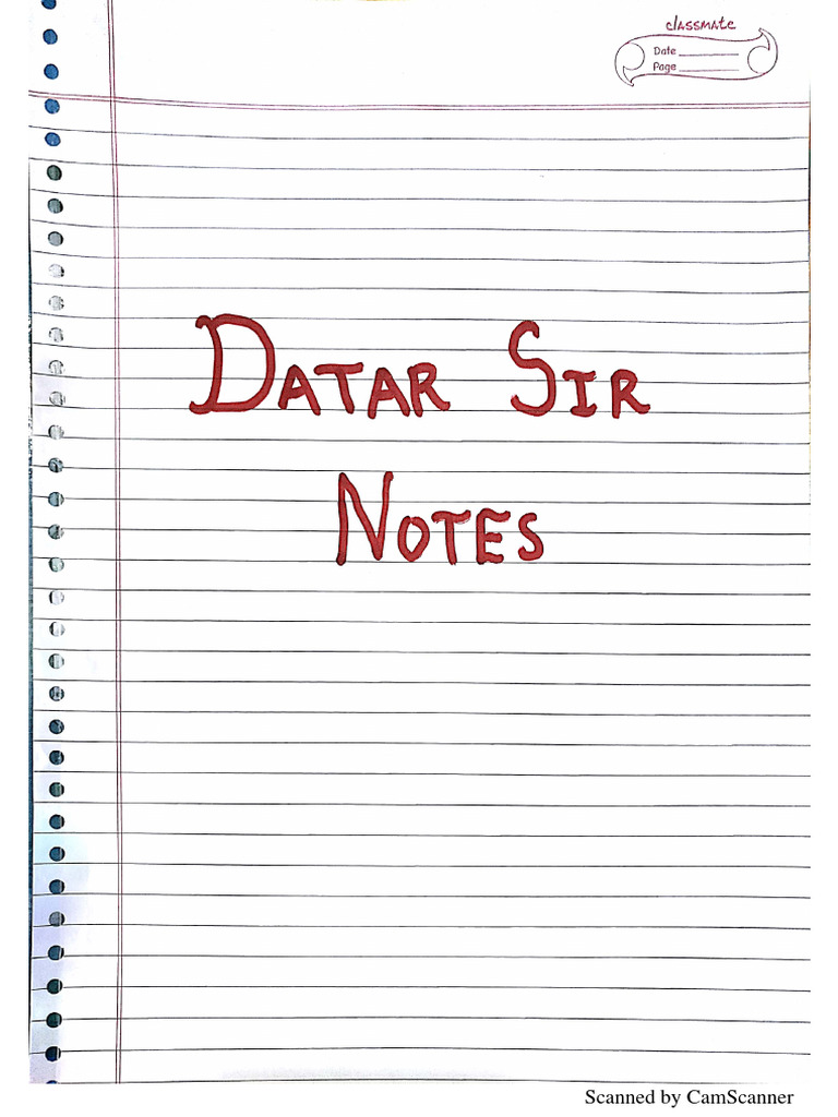 Datar Sir Notes | PDF