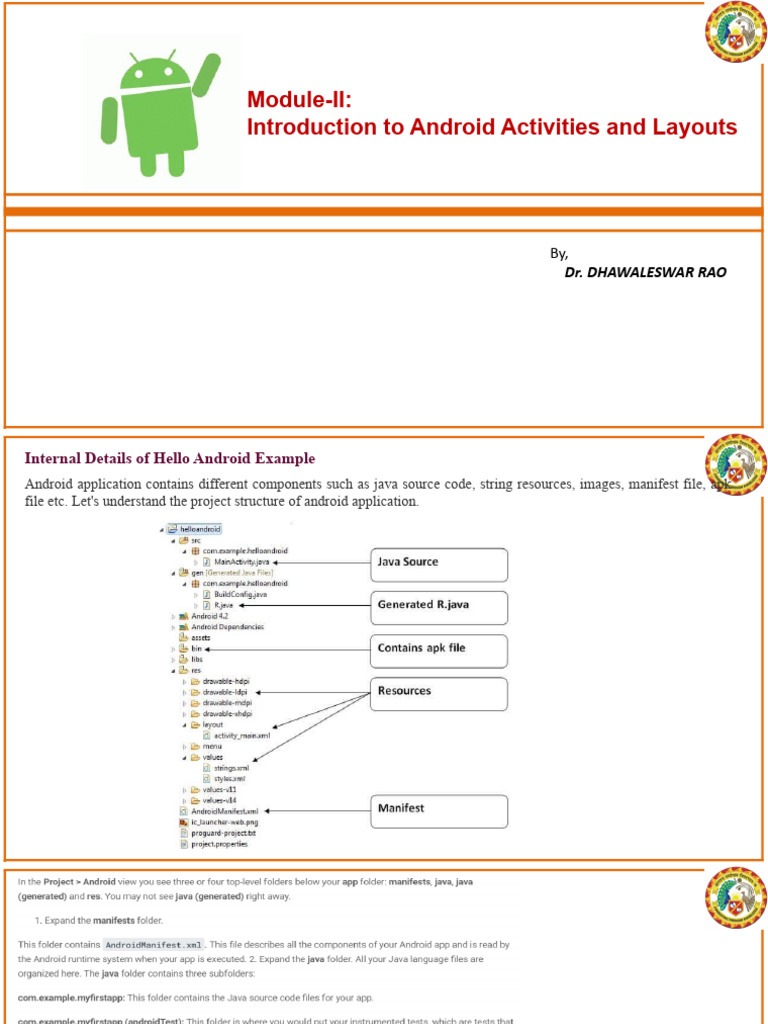 Android Activities and Layouts Overview | PDF | Computers | Technology ...