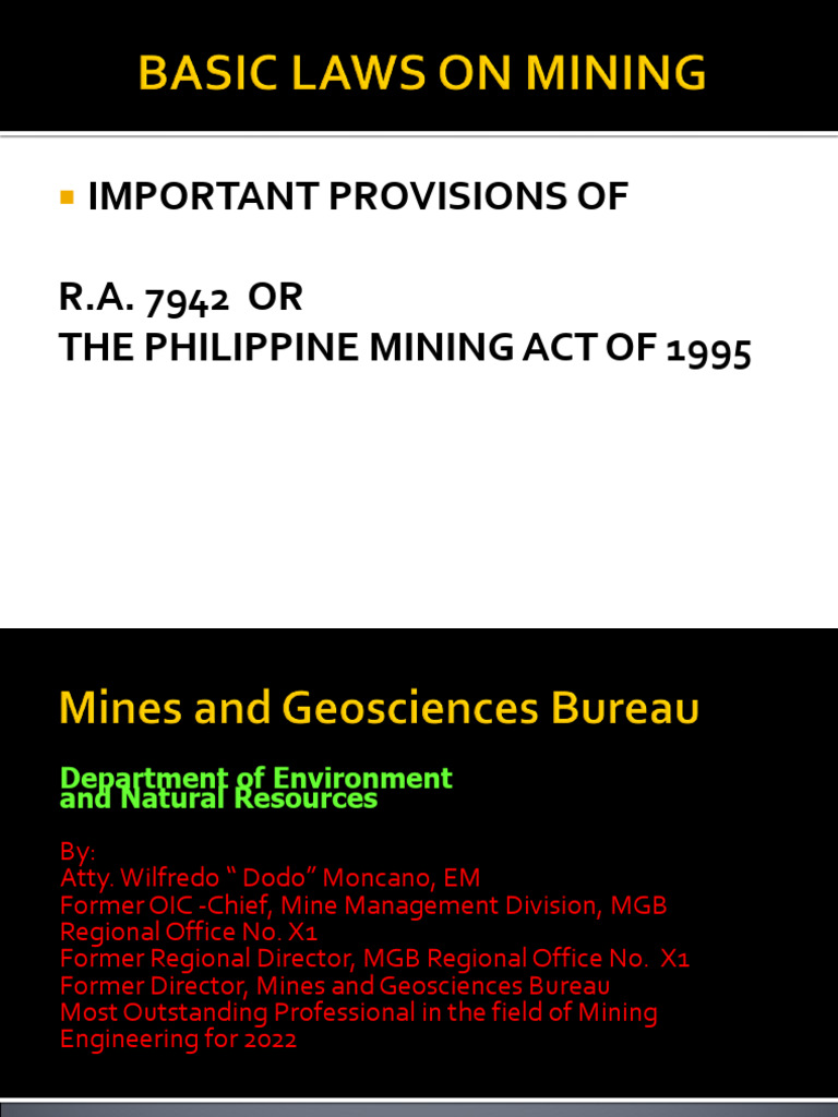 Key Provisions of R.A. 7942: Mining Act | PDF | Mining | Mineral Rights