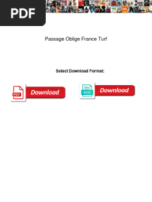 Passage Oblige France Turf