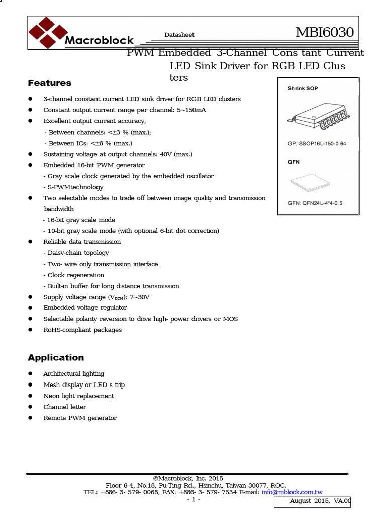 MBI-MBI6030 | Download Free PDF | Computer Engineering | Electronics