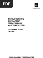 Instructions On Installation Operation and Maintenance For Kirloskar Pump