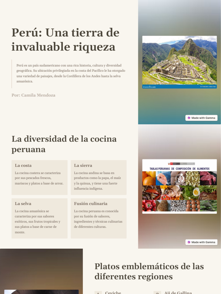 Perú Una Tierra Invaluable en Riqueza y Orgullo Regional | PDF | Perú ...