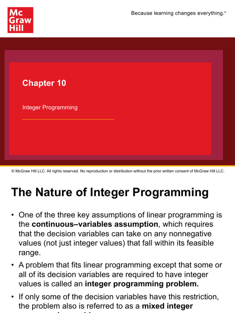 Hillier 7e Ch10 PPT Accessible | PDF | Linear Programming | Applied ...