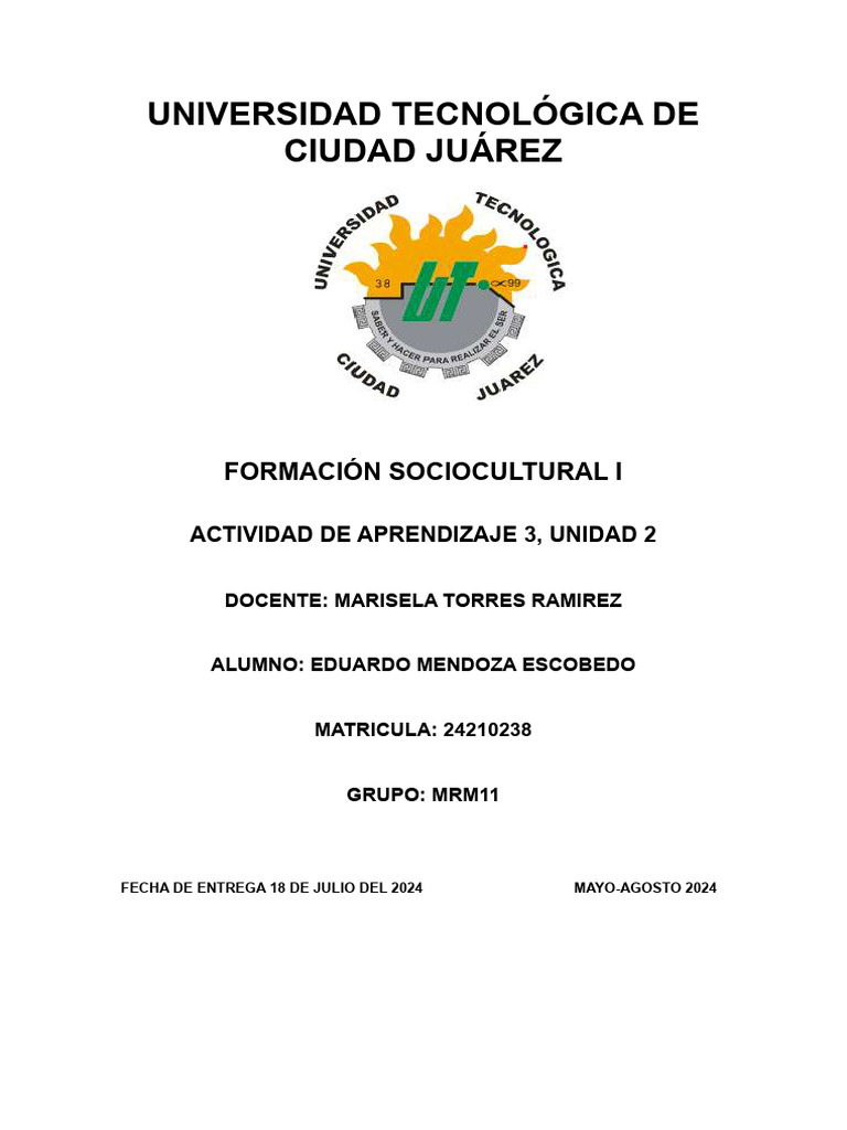 Actividad de Aprendizaje 3 Unidad 2 | PDF | Aprendizaje | Cognición