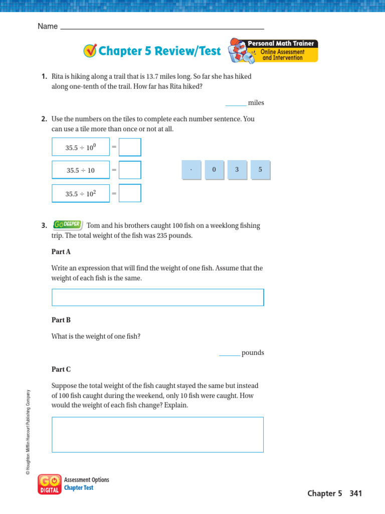 Chapter 5 Math Assessment Questions | PDF