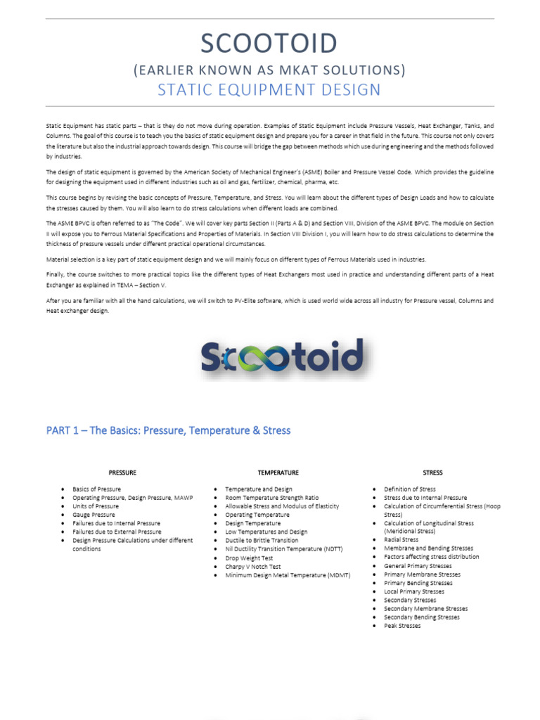 Scootoid Learning: Static Equipment Design | PDF | Steel | Pipe (Fluid ...