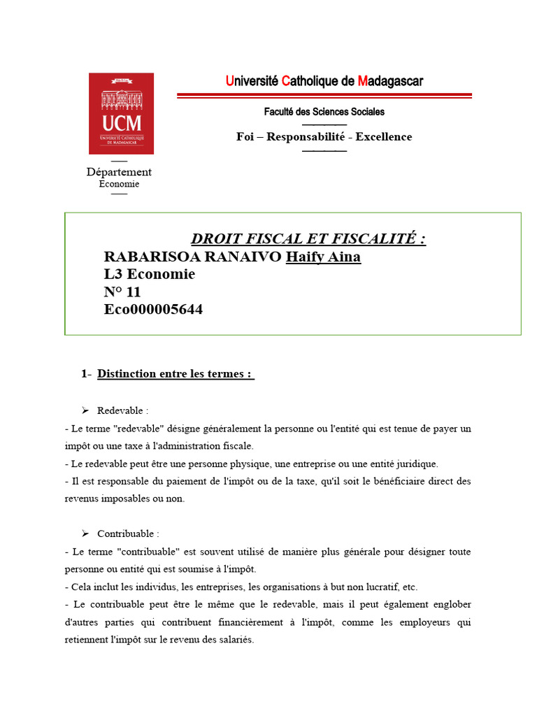 Distinction entre Contribuable et Redevable | PDF | Impôts | Coentreprise