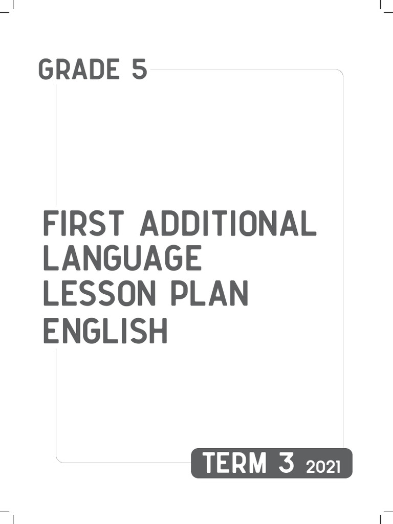 Grade 5 English Lesson Plan Term 3 | PDF | Vocabulary | Learning