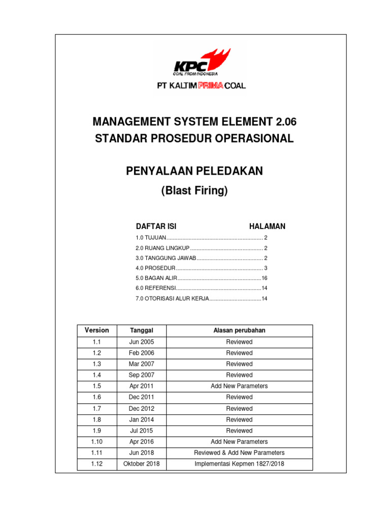 SOP MOD Blast03ind Blast Firing v1 | PDF