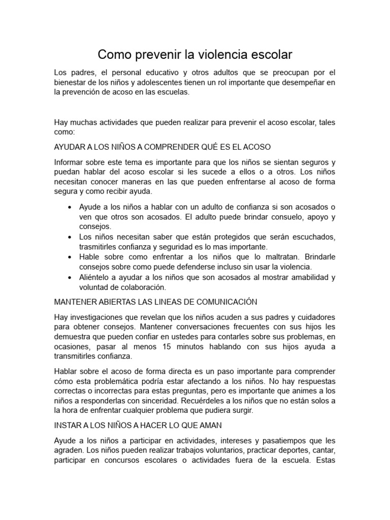 Prevención del Acoso Escolar Efectiva | PDF | Violencia | Acoso sexual