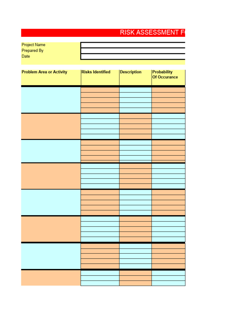 Risk Assessment Form Template | PDF
