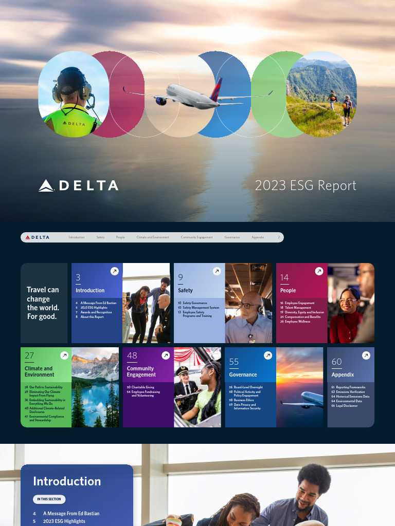 Delta Air Lines 2023 ESG Report Summary | PDF | Governance | Safety