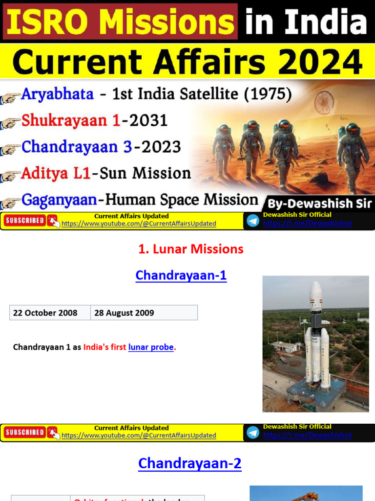ISRO Missions Overview and Future Plans | PDF | Lander (Spacecraft ...
