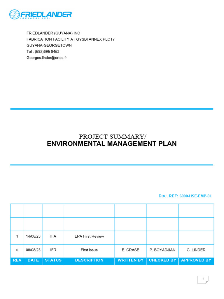 Environmental Management Plan Overview | PDF | Waste | Pollution